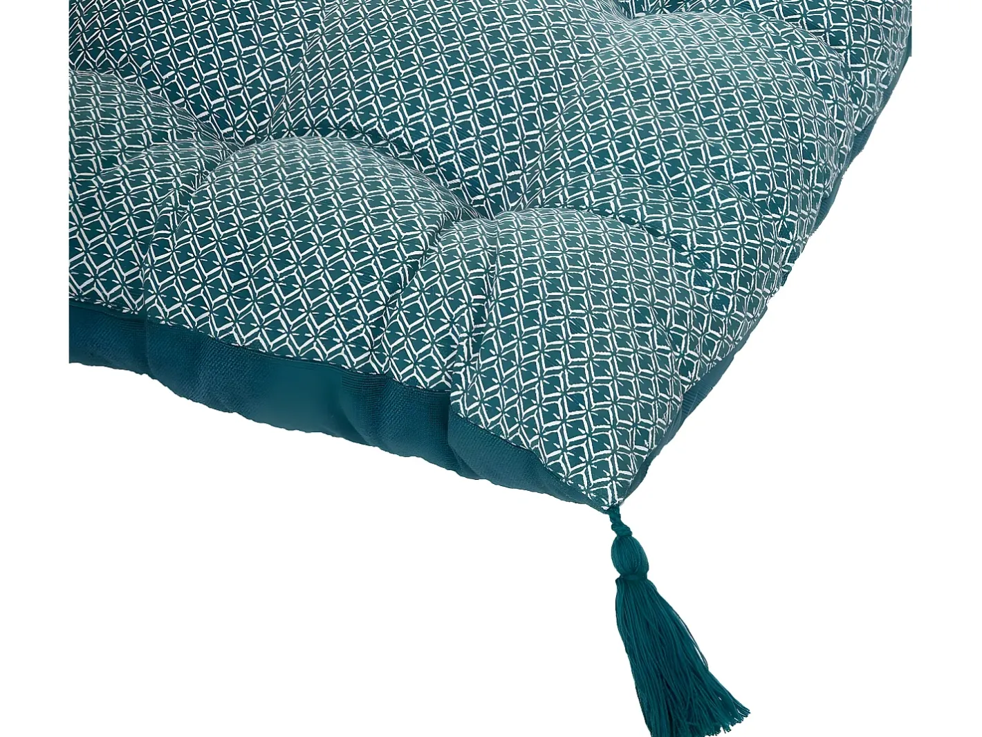 New Atmosphera Alfombrilla con borlas Azul verdoso