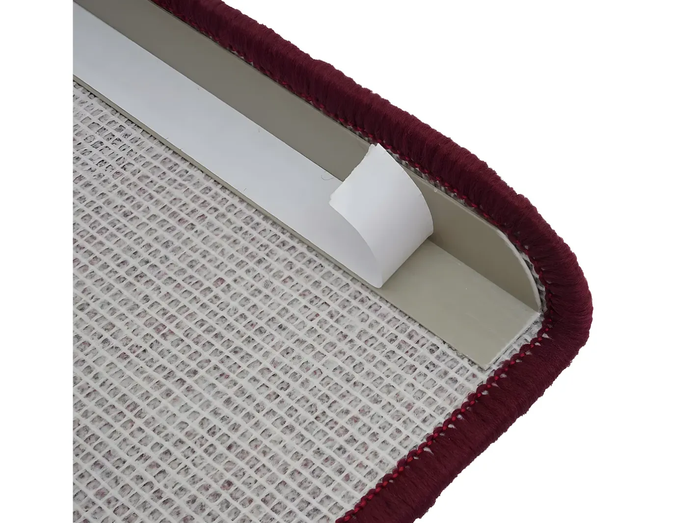 Clearance MCW Alfombrilla para escalones -G49 (juego de 15), media caña, burdeos Granate