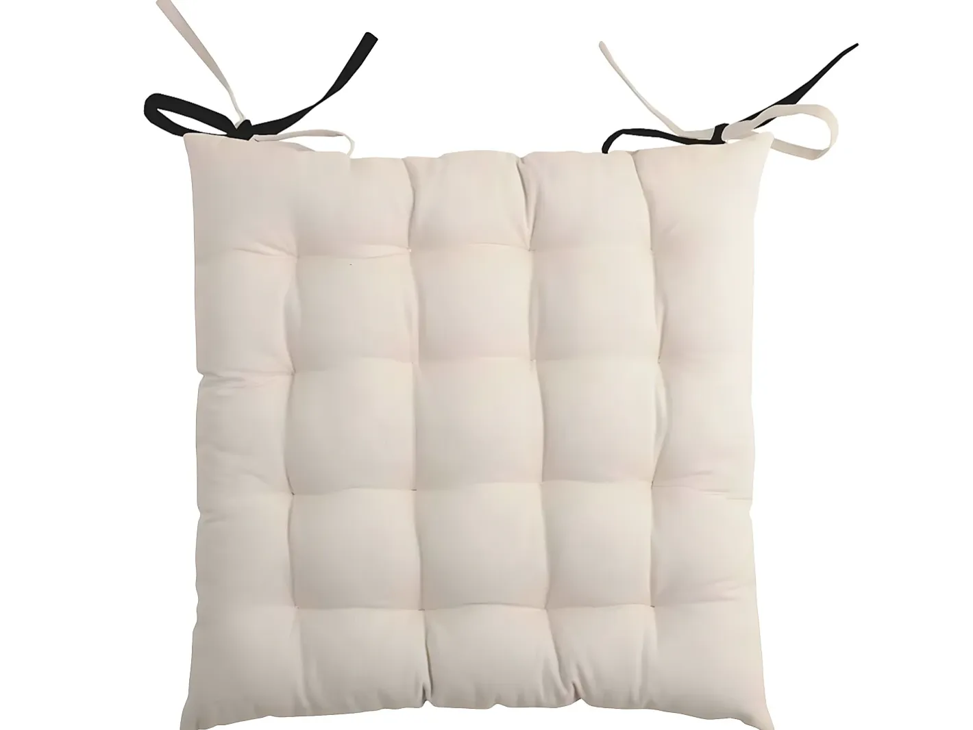 Online Almohadilla de silla bicolor con lazos 40 x 40 cm Negro