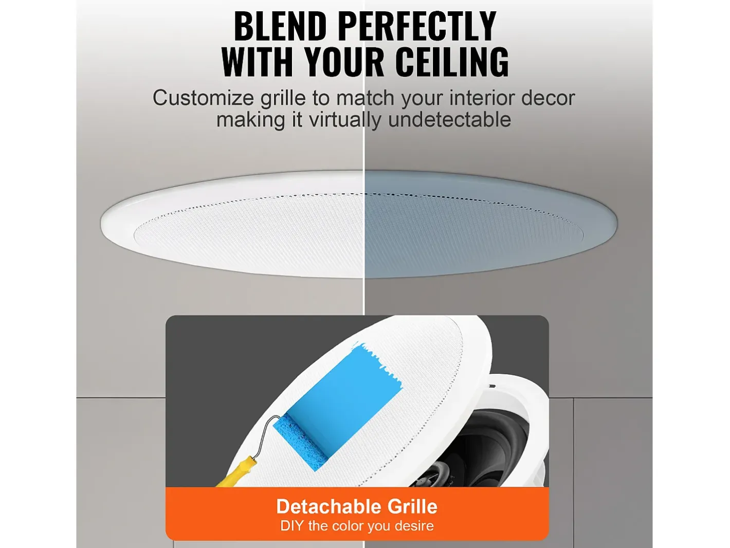 Altavoces de Techo SucceBuy Lote de 4 Bluetooth 17cm 150 W de Montaje Empotrado en la Pared, Sistema de Altavoces Empotrados en Techo y Pared Blanco
