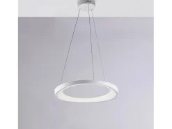 Lámpara Suspendida-Anna Lámpara colgante circular de metal y aluminio lacado en con LED integrado y cables eléctricos orientables 130 Ø50 BL249-S50 Blanco