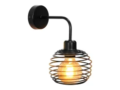 NETTLIFE Aplicación para pared , lámpara de iluminación para pared interior Vintage, lámparas para pasillo retro, negra, E27. Negro New
