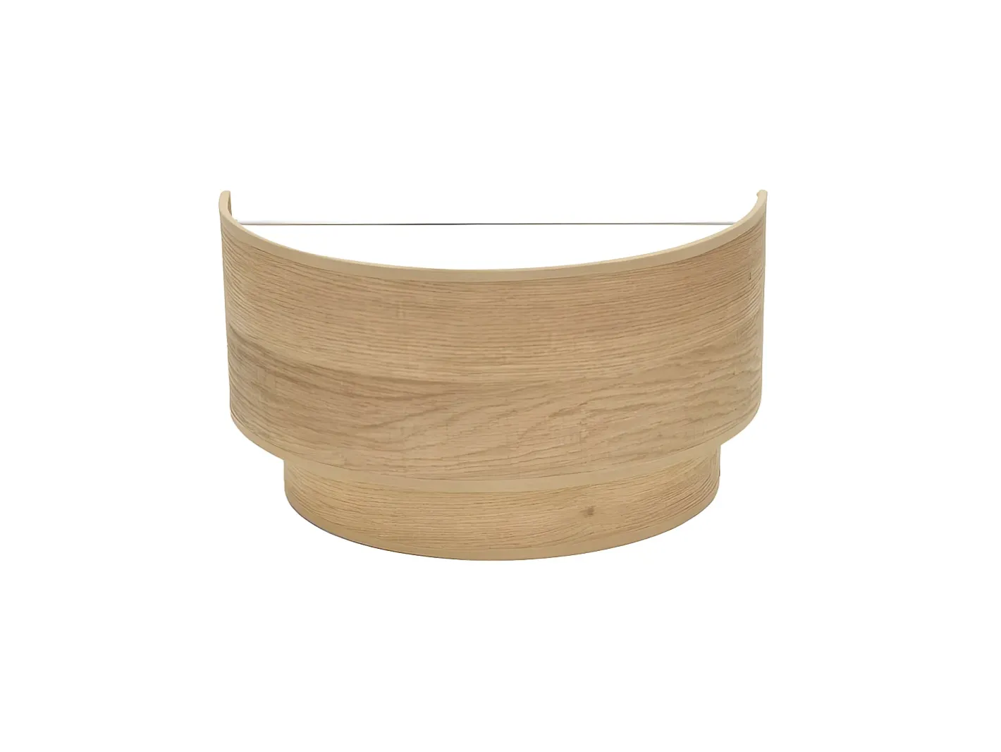 AKUNADECOR Aplique Para Pared-Aplique Doble Smile Con Pantalla En Color Madera Clara Fabrilam 1p Marru00f3n