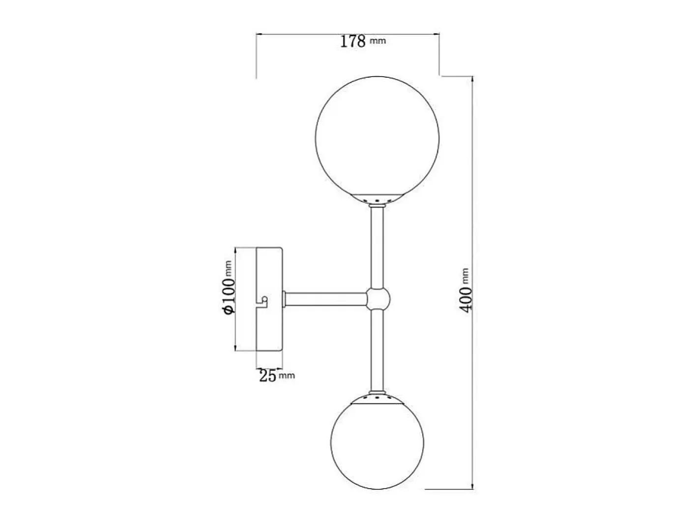 Aplique Para Pared-Aplique a pared modelo Cosmica acabado latón, 40cm(alto) 18cm(ancho) 15cm(fondo) Blanco
