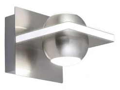 Aplique Para Pared-Aplique a pared modelo Fanton acabado niquel satinado 12 cm(alto) 12 cm(ancho) 16 cm (fond Gris