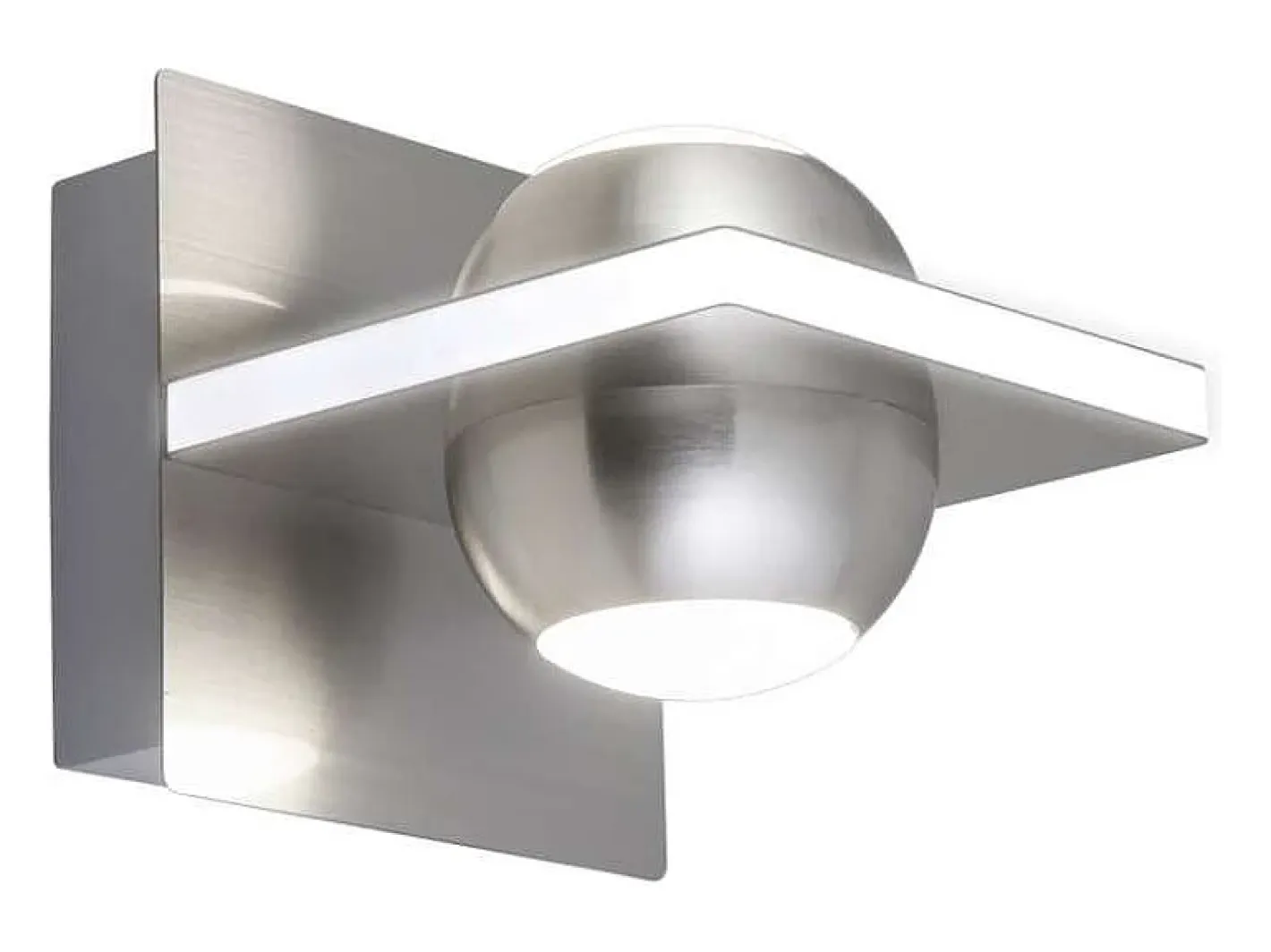 Aplique Para Pared-Aplique a pared modelo Fanton acabado niquel satinado 12 cm(alto) 12 cm(ancho) 16 cm (fond Gris