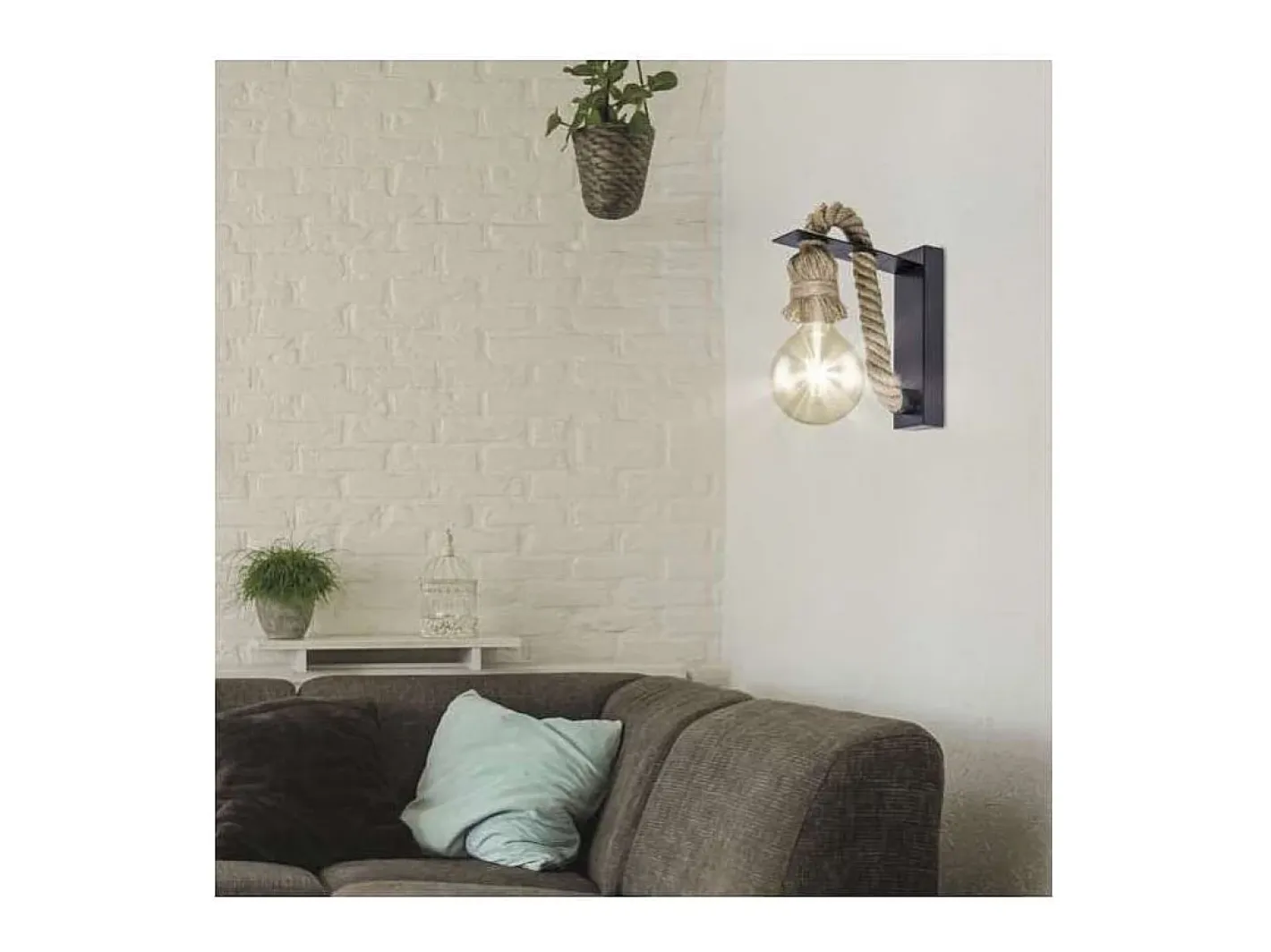 Hot Aplique a pared Poto acabado cuerda 18 cm(alto)5 cm(ancho)18 cm(fondo) Marru00f3n