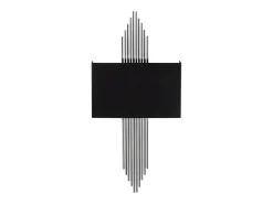 Discount OZAIA Aplique art déco en metal negro y plateado - L. 22 x Alt. 75 cm - SANGARIUS Negro / Plateado