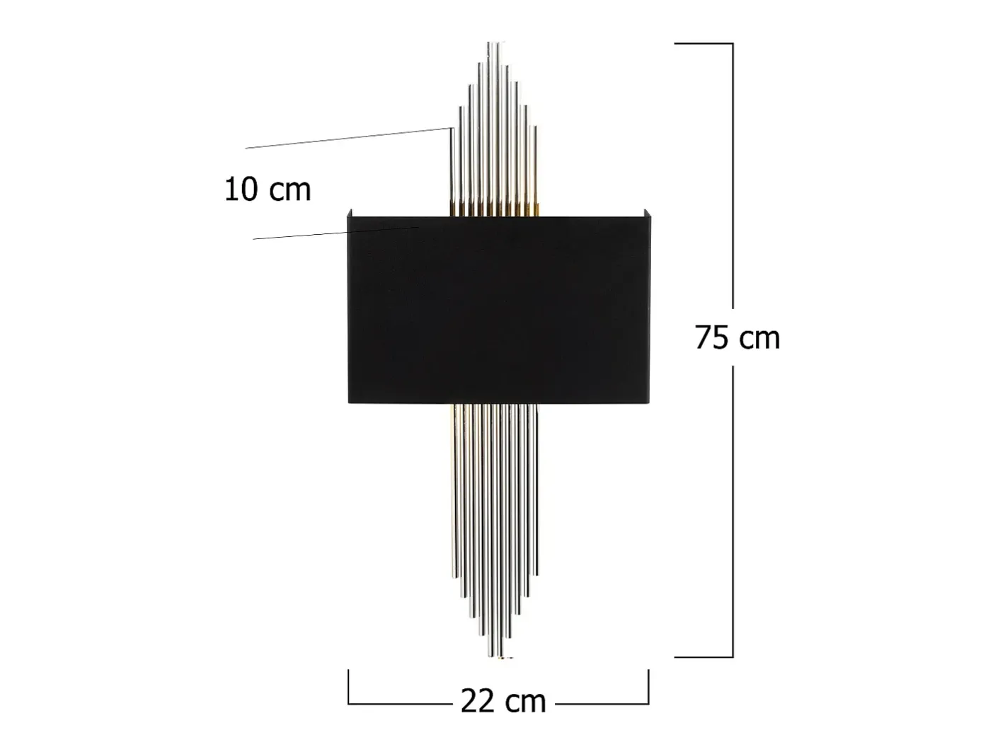 Discount OZAIA Aplique art déco en metal negro y plateado - L. 22 x Alt. 75 cm - SANGARIUS Negro / Plateado