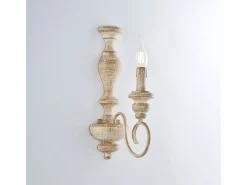 Aplique Para Pared-Aplique Cascina en madera y hierro y gris tórtola 1 luz .13 P.21 BL265-AP1-BT Blanco