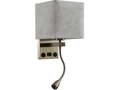 AKUNADECOR Aplique Con Doble Iluminacion Y Puerto Usb Modelo Stephen Beige