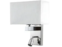 AKUNADECOR Aplique Con Doble Iluminacion Gabriel Pantalla Blanca Plateado New