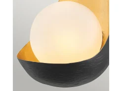 Aplique contemporáneo de acero dorado mate 1 luz G9 3 LED 3000 K 300 lm Ren Negro New