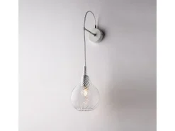 Aplique de hierro Pluvia con cristal pyrex 1 luz .14 P.21 BL264-AP1-TR Transparente Sale