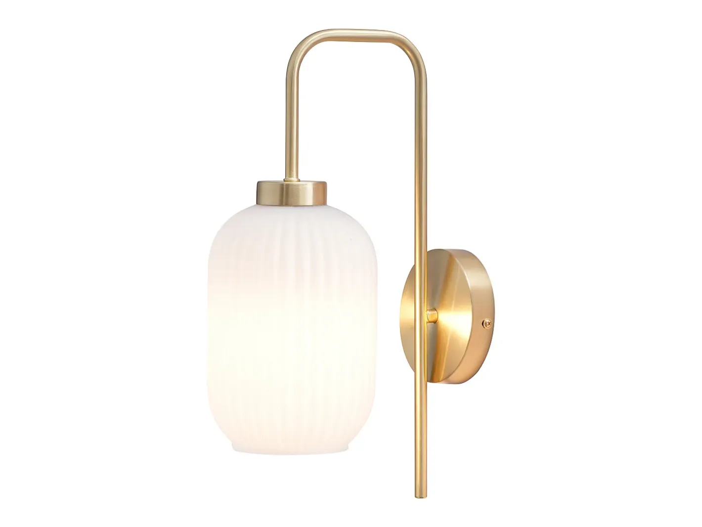Sale OZAIA Aplique de latón dorado y vidrio blanco L.25 x Alt.41 cm - LOUXOR Blanco / Dorado
