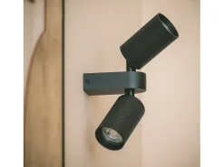 Ledkia Aplique de Pared Aluminio Aritz 2 Focos Negro Sale