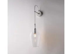 Hot Aplique de pared Ares de hierro con cristal pyrex 1 luz .14 P.21 BL273-AP1-TR Transparente