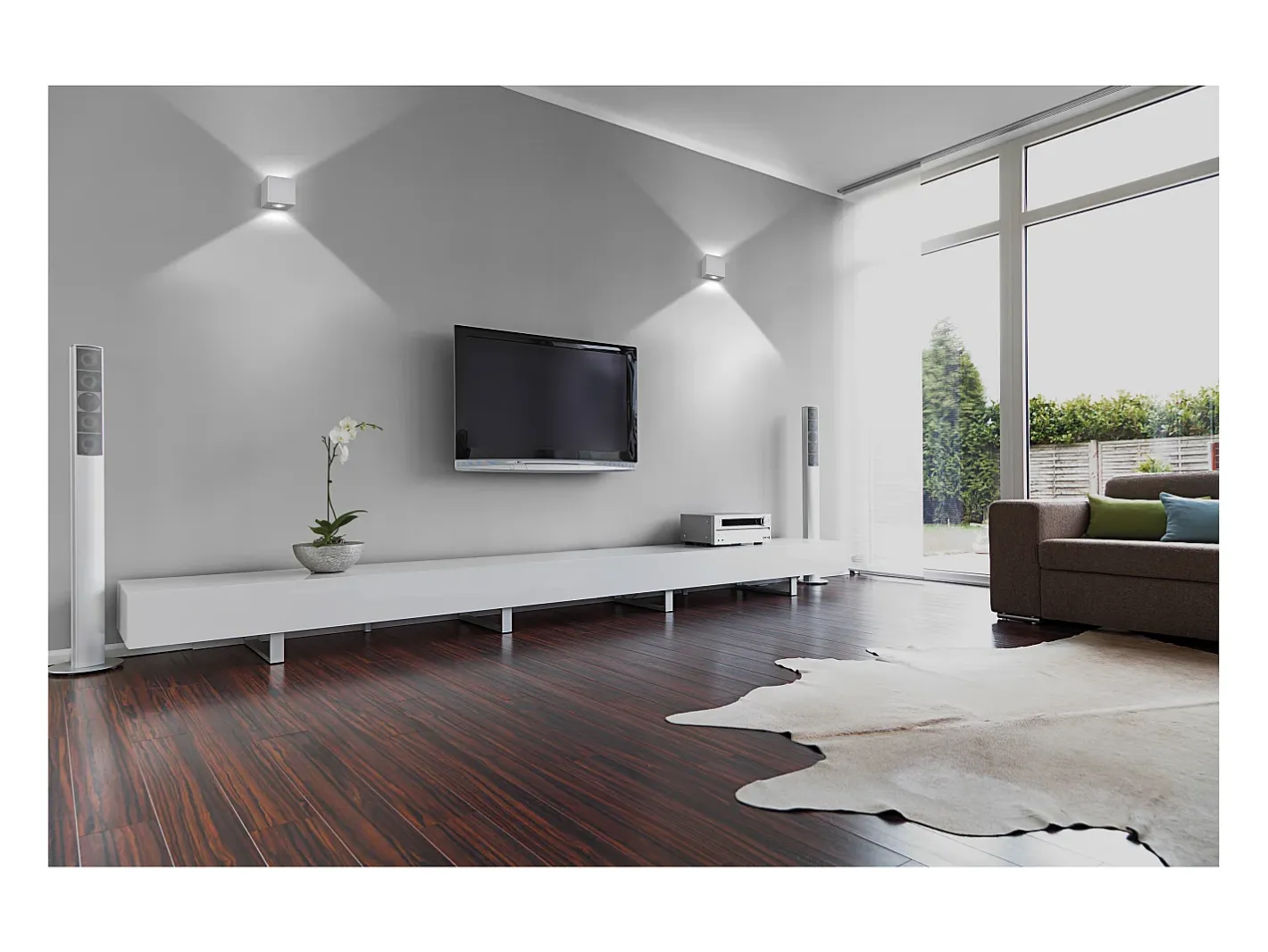 Aplique de pared BRICK estilo moderno de aluminio - Ancho 12 x Alt. 12 cm - - LED SMD 2x 5W - 3K - up&down - 67º - IP44 Blanco Outlet