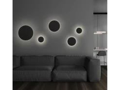 Clearance Aplique de pared CIRCULAR estilo moderno y versátil - D.ø40 cm - LED SMD 28W - 3020lm y 3k - aluminio y Negro