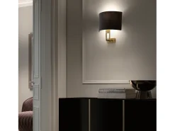 Aplique de pared CLASSICAL estilo clásico - interior- acero-niquel satinado- pantalla algodón blanco-E27 MÁX. 40W- IP20 Gris Best