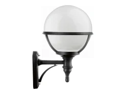 Aplique Para Pared-Aplique de pared CLIC CLAC GLOBO estilo clásico - Alt. 40 cm x D.ø27 cm - E27 42W - poliamida - esfera policarbonato - ip44 - Negro