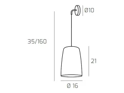 Outlet Aplique de pared con pantalla casquillo E27 máx. 60W aplique de pared diseño minimalista altura regulable máx. 250cm ámbar Amarillo