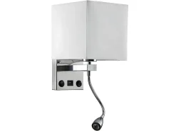 New AKUNADECOR Aplique De Pared Con Puerto Usb Stephen De Doble Encendido Plateado