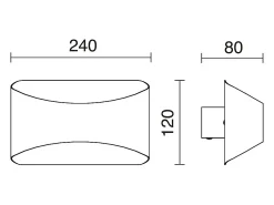 Aplique de pared COOPER estilo moderno y versátil - Anchura 24 cm - LED SMD 9W - 850lm y 3K - up&down - acero y Blanco Sale