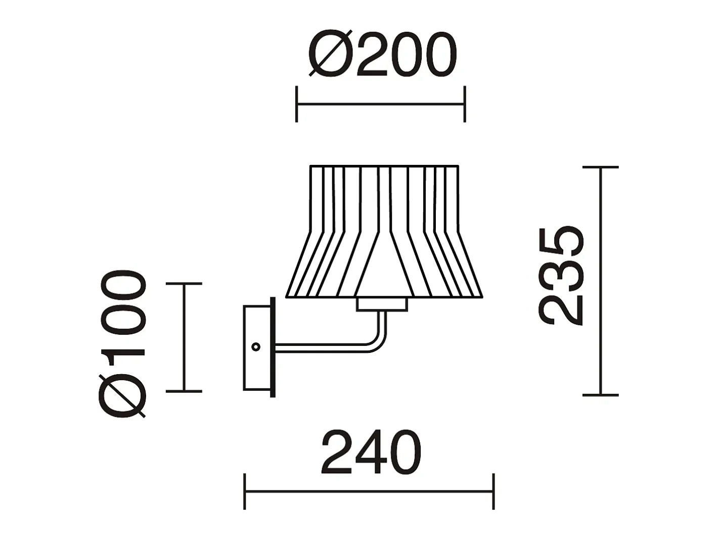 Outlet Aplique de pared CORA estilo clásico - Alt. 23,5 cm - E27 40W - pantalla cinta plisada ø20 cm - acero y - IP20 Blanco