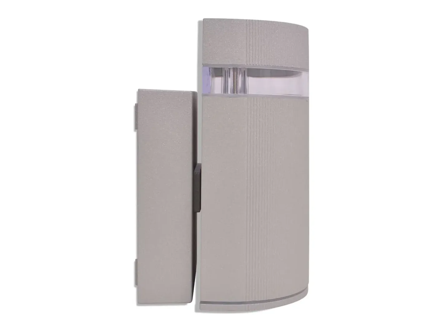 Aplique Para Pared-Aplique de pared de exterior semicilíndrico aluminio ES644968 Gris