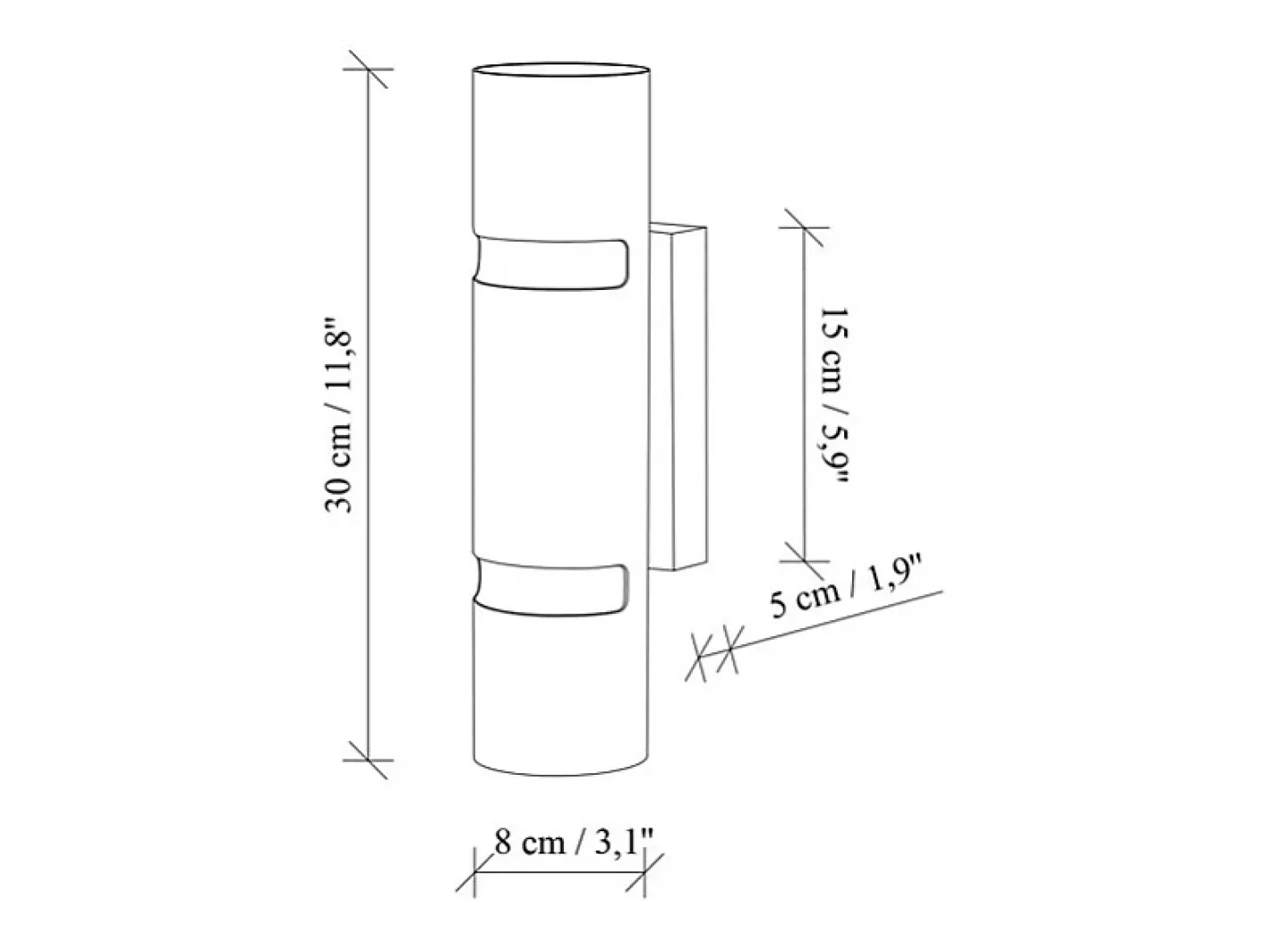 OZAIA Aplique Para Pared-Aplique de pared de metal - Alt. 30 x D. 8 cm - LYORA Dorado