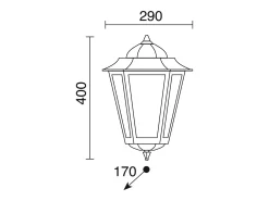 Aplique Para Pared-Aplique de pared ELITE 6 estilo clásico - Alt. 40,5 cm - E27 42W - Cristal mate - IP44 - aluminio y Negro