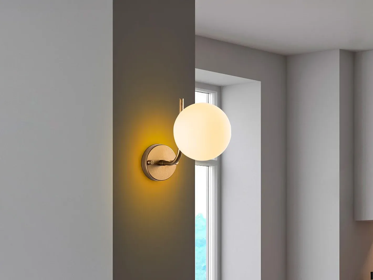 OZAIA Aplique de pared en metal con globo - D. 15 cm - ORBEA Dorado Outlet