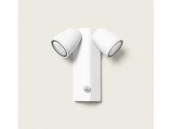 Ledkia Aplique de Pared Exterior LED 12W Aluminio con Sensor de Movimiento PIR Abel Dos Focos Blanco Hot