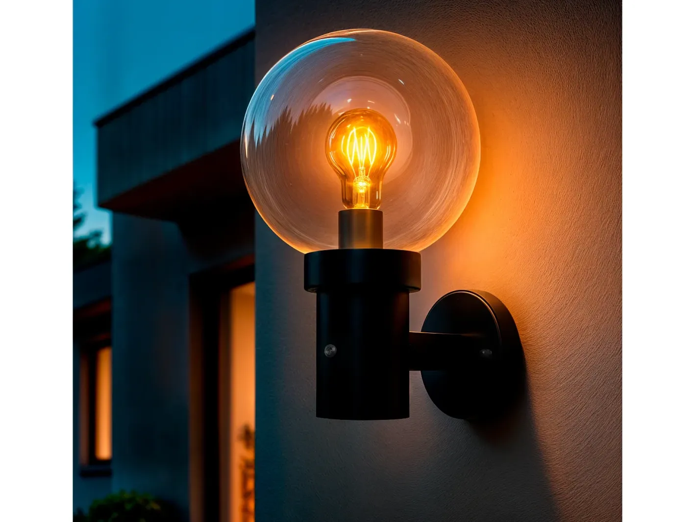 Ledkia Aplique de Pared Exterior Acero Inoxidable con Sensor Crepuscular Optic Negro