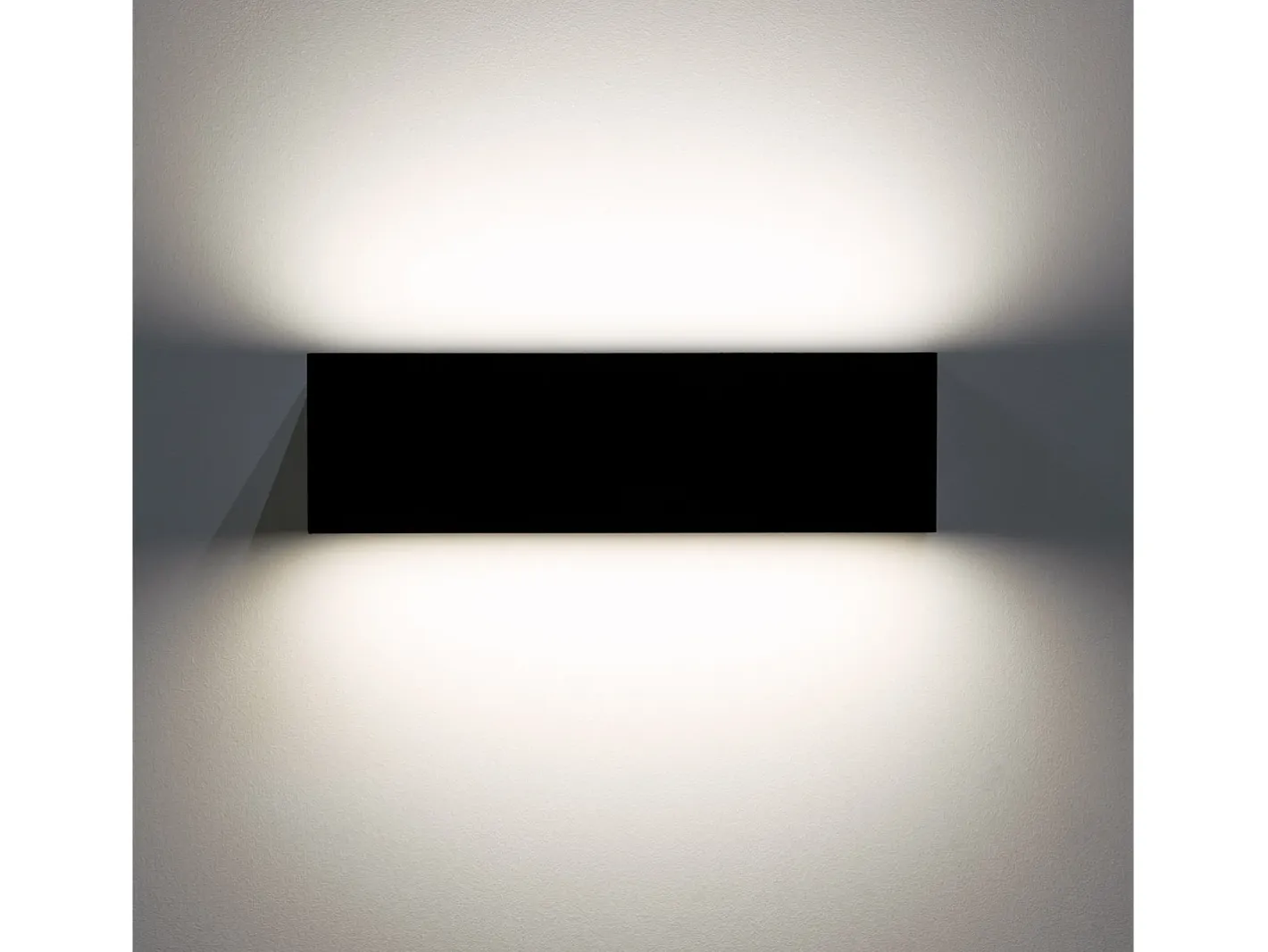Ledkia Iluminación Exterior-Aplique de Pared Exterior LED 10W Iluminación Doble Cara Rectangular Lena 4000K Blanco Neutro Negro