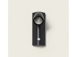 Ledkia Aplique de Pared Exterior LED 6W Aluminio con Detector de Movimiento Abel Negro Best