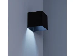 Ledkia Aplique de Pared Exterior Solar LED 2W con Detector de Movimiento Radar Eros 6000K Blanco Frío Negro Best