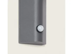 Discount Ledkia Aplique de Pared Exterior LED 12W Aluminio con Sensor de Movimiento PIR Abel Dos Focos Oscuro Gris