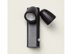 Discount Ledkia Aplique de Pared Exterior LED 12W Aluminio con Sensor de Movimiento PIR Abel Dos Focos Oscuro Gris