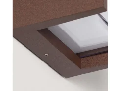 Ledkia Aplique de Pared Exterior LED 12W Aluminio CCT Seleccionable Doble Difusor Lysandra Óxido Transparente
