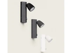 New Ledkia Aplique de Pared Exterior Aluminio con Detector de Movimiento Abel Oscuro Gris