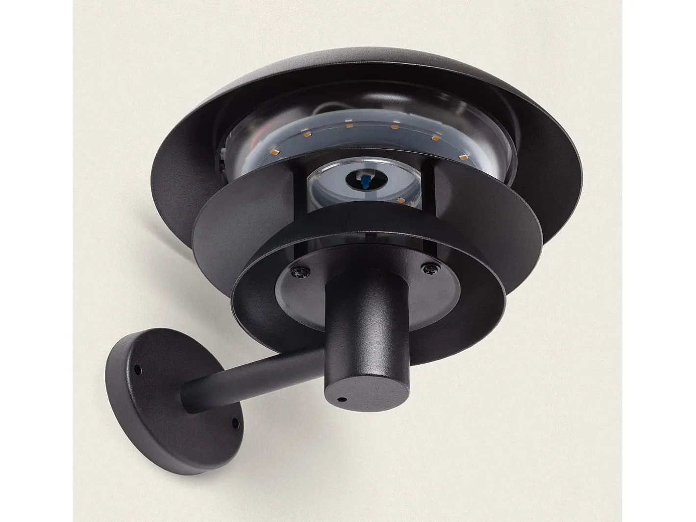 Ledkia Aplique de Pared Exterior Solar LED 1,5W Acero Inoxidable Biel Negro Clearance