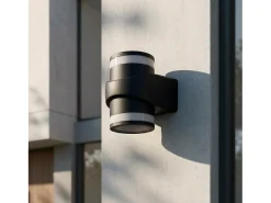 Ledkia Aplique de Pared Exterior LED 10W Aluminio Superficie Neky Duo Negro Best
