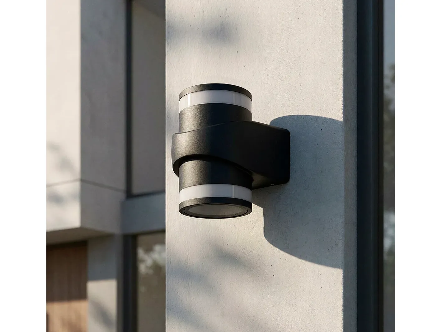 Ledkia Aplique de Pared Exterior LED 10W Aluminio Superficie Neky Duo Negro Best