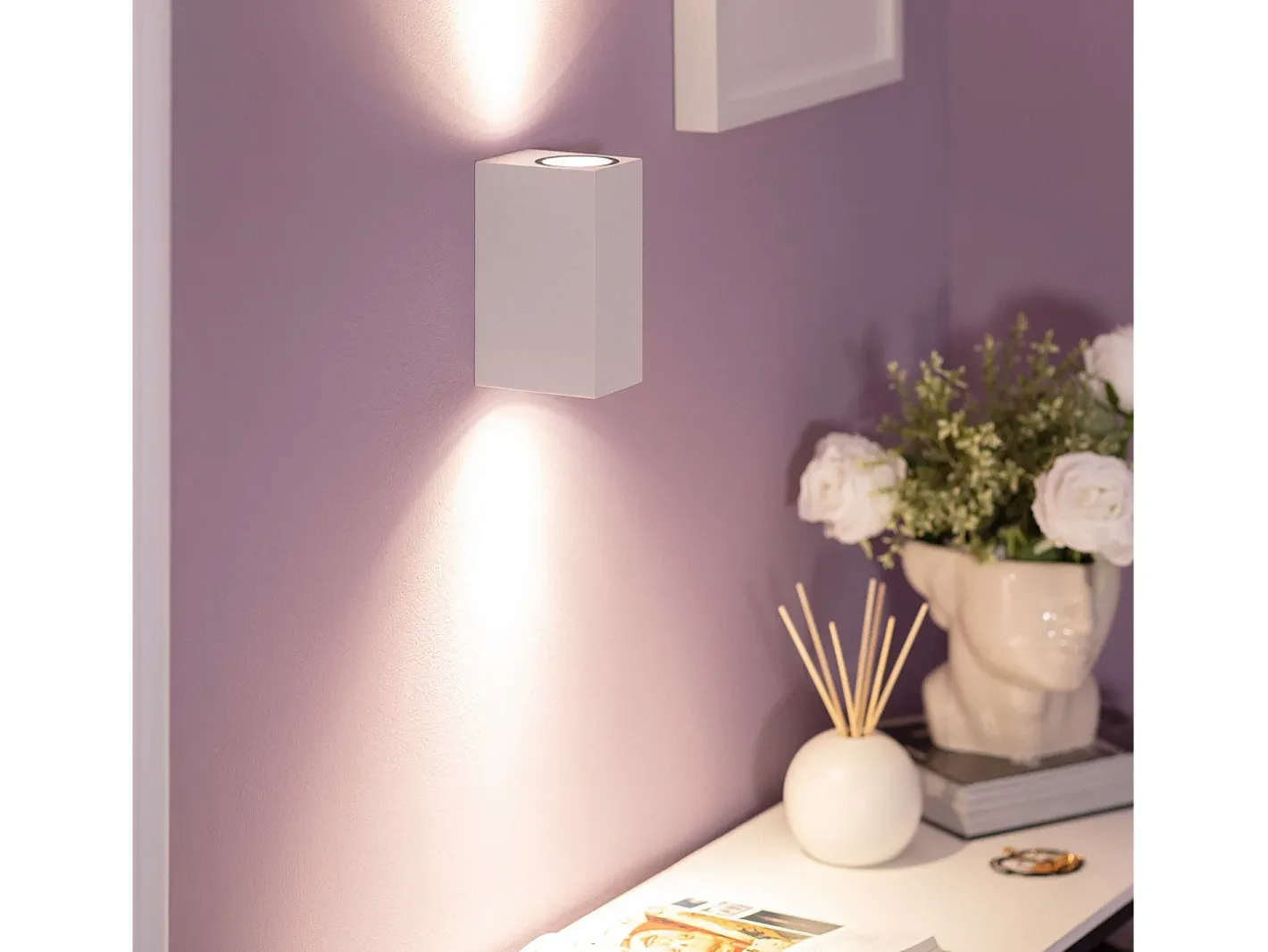 Ledkia Iluminación Exterior-Aplique de Pared Exterior Aluminio Iluminación Doble Cara Miseno Blanco
