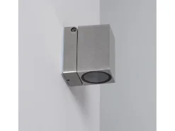 Ledkia Iluminación Exterior-Aplique de Pared Exterior Aluminio Cuadrado Onuba Plateado