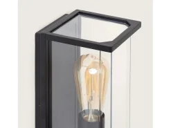 Ledkia Aplique de Pared Exterior Aluminio Gunza Negro Best