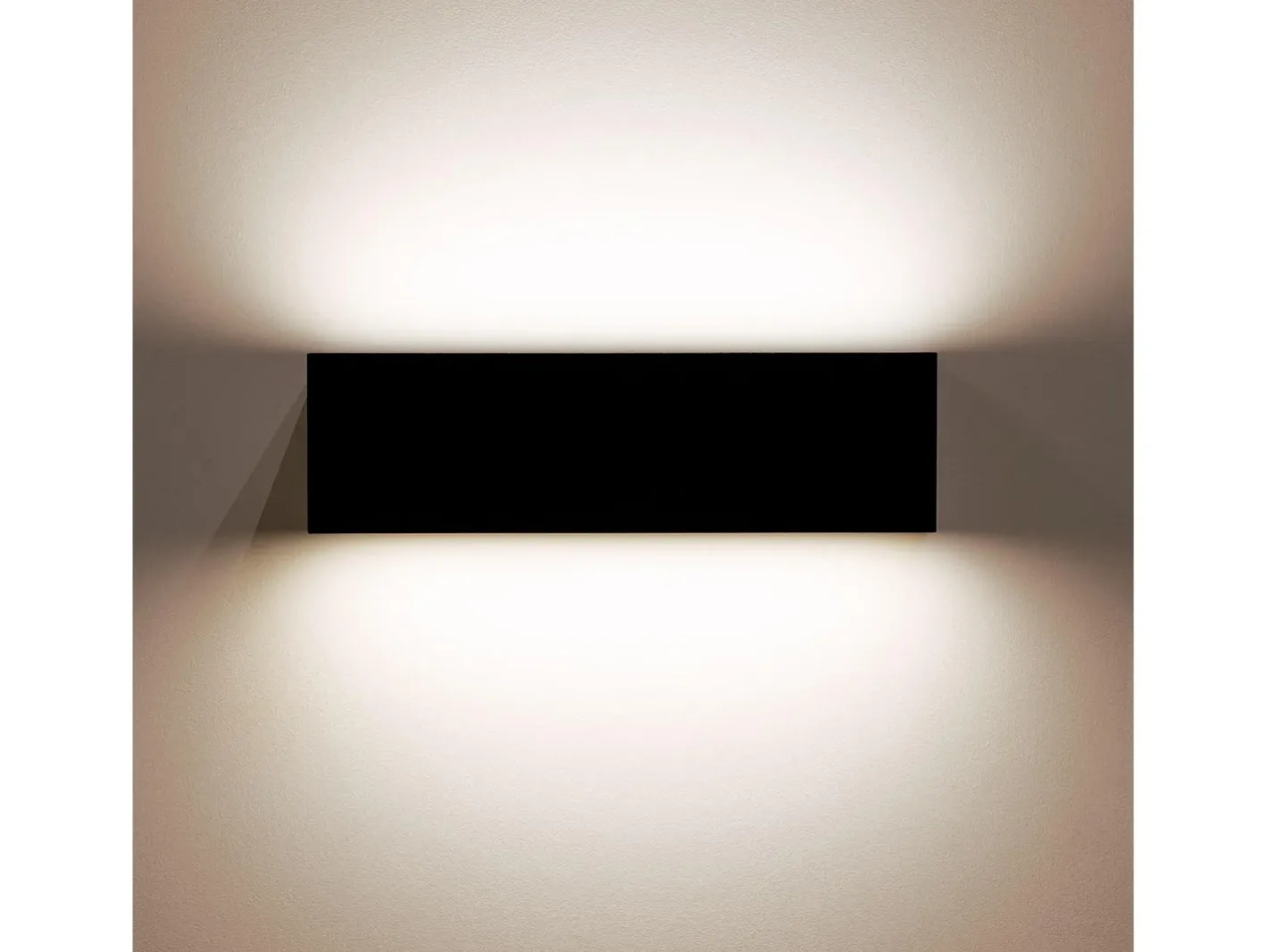 Ledkia Iluminación Exterior-Aplique de Pared Exterior LED 10W Iluminación Doble Cara Rectangular Lena 2700K Blanco Cálido Negro