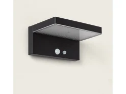 Ledkia Aplique de Pared Exterior Solar LED 5W Aluminio con Sensor de Movimiento Bran Negro Outlet